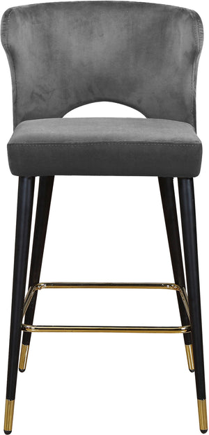 Allan Stool In Grey Velvet