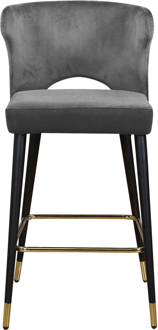 Allan Stool In Grey Velvet