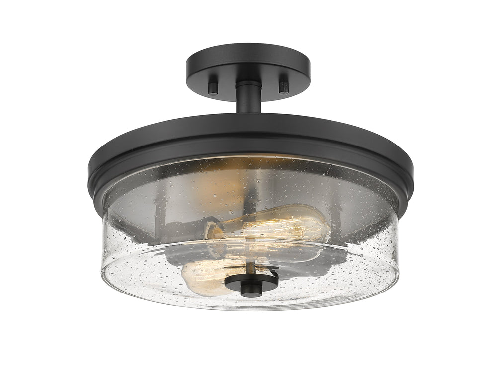 Bohin 2 Light Semi Flush Mount in Matte Black Finish