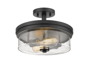Bohin 2 Light Semi Flush Mount in Matte Black Finish