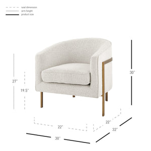 Harrod Fabric Accent Arm Chair In Boucle Beige