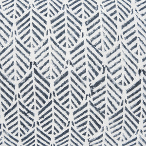 Janelle Cream w/ Indigo Print Linen Lumbar Decorative Pillow Cover
