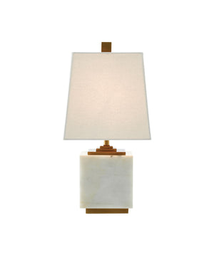 Annelore Table Lamp In White & Antique Brass
