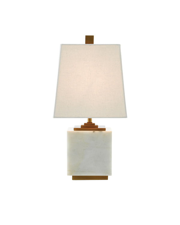 Annelore Table Lamp In White & Antique Brass