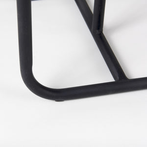 Kyra 12.0L x 20.0W x 23.0H White Marble Top W/Black Iron Frame C-Shaped End and Side Table