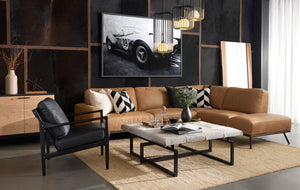 BRANDI SOFA CHAISE - RAF - CAMEL LEATHER