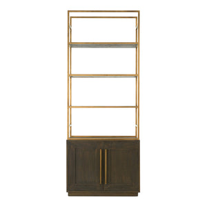 Moe's Elliot Bookshelf Brown Oak with 4 Shelves