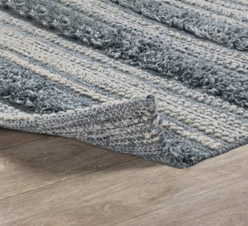Handwoven Elko Rug - Blue Multi 8'x10' with Recycled Yarn