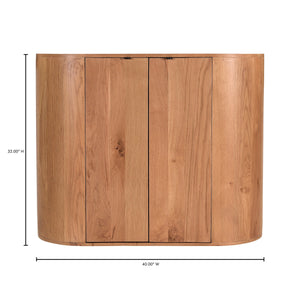 Moe's Theo Natural Oak Curved Cabinet