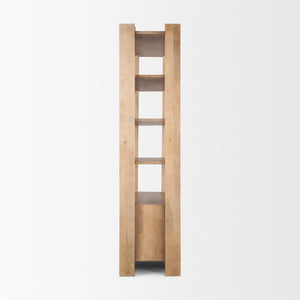 Beth Light Brown Wood w/ Open and Closed Storage Shelving Unit