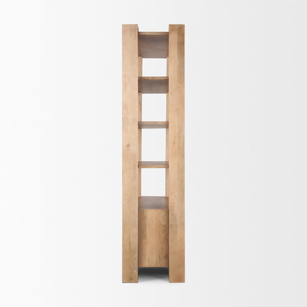 Beth Light Brown Wood w/ Open and Closed Storage Shelving Unit