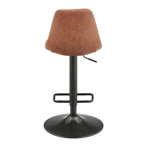 Robert KD PU Gaslift Swivel Bar Stool, Umber Brown
