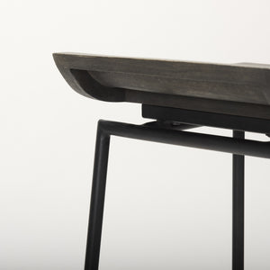 Givens IV 24.25" Seat Height Black Wood Seat Black Frame Stool