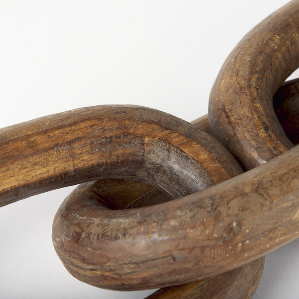 Tayla Large Medium Brown Wood Chain Link