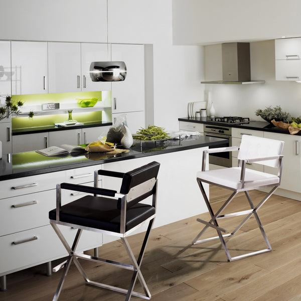 Director Black Stainless Steel Barstool