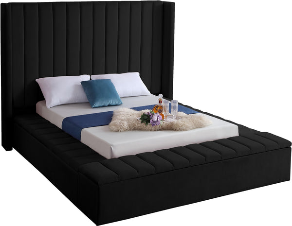 Joanne King Bed In Black Velvet