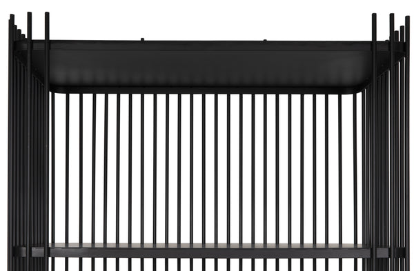 Mila Industrial Steel Bookcase in Matte Black