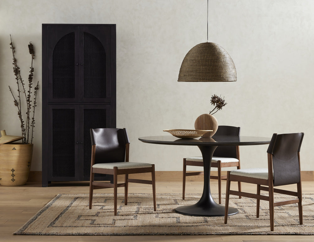 Lulu Armless Dining Chair In Espresso Leather