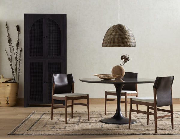 Lulu Armless Dining Chair In Espresso Leather
