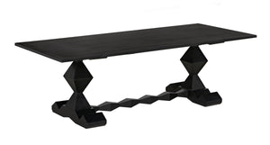 Madeira Dining Table, Hand Rubbed Black
