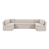 Moe's Fable U-Shape Slipcover Banquette 129" Beige