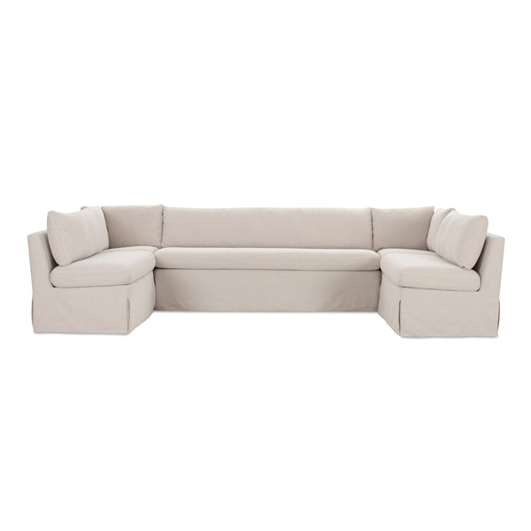 Moe's Fable U-Shape Slipcover Banquette 129" Beige