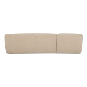 Faye Left Sectional in Beige Boucle with Curved Back