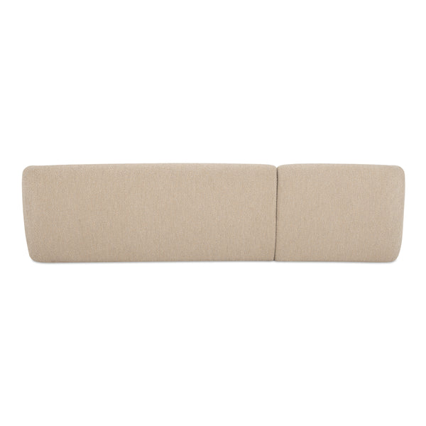 Faye Left Sectional in Beige Boucle with Curved Back