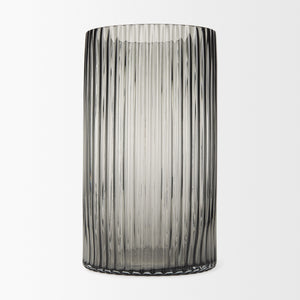 Dawn Tall Smokey Black Glass Vase