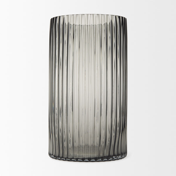 Dawn Tall Smokey Black Glass Vase