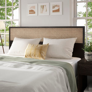 Caine KD Rattan Queen Headboard, Black