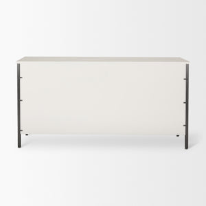 Savannah White Fir Veneer w/ Gray Metal 6-Drawer Sideboard