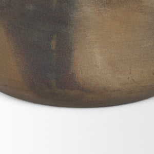 Daya Short Antiqued Gold Metal Vase