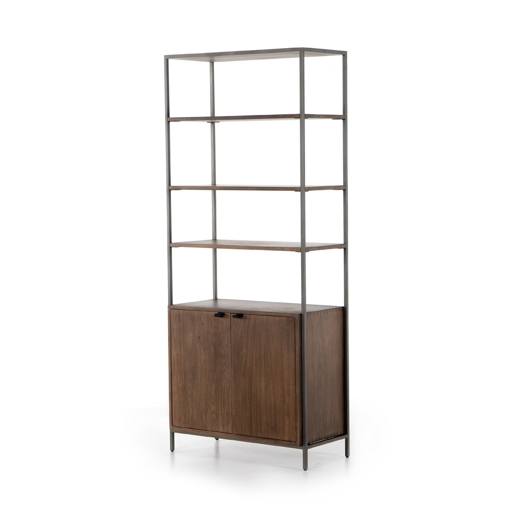 Trey Modular Wide Bookcase In Auburn Poplar