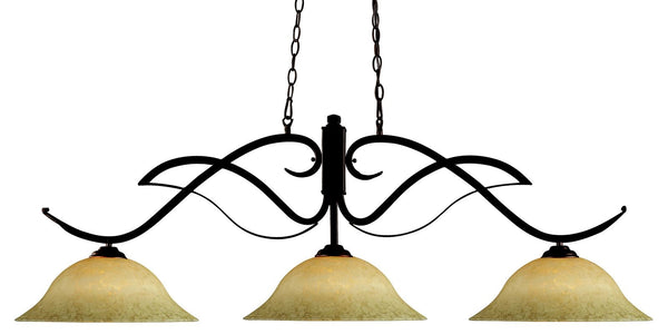 Phoenix 3 Light Billiard Light in Bronze Finish