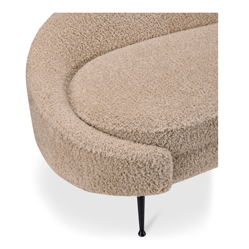 Moe's Abigail Chaise Light Brown Faux Shearling