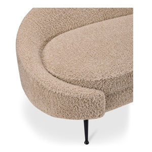 Moe's Abigail Chaise Light Brown Faux Shearling