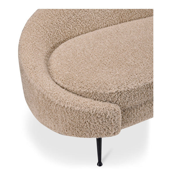 Moe's Abigail Chaise Light Brown Faux Shearling