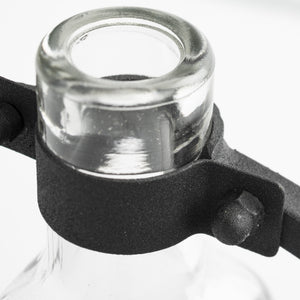 Monica I Short Black Metal Glass Bottle Vase