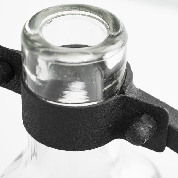 Monica I Short Black Metal Glass Bottle Vase