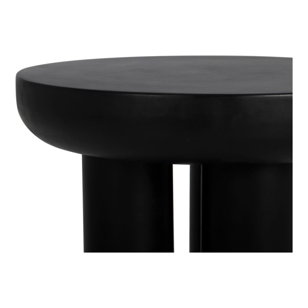 Rocca Side Table in Black Concrete and Iron Frame