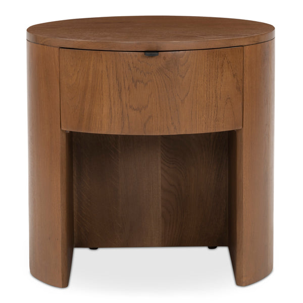 Theo One Drawer Nightstand in Brown Oak