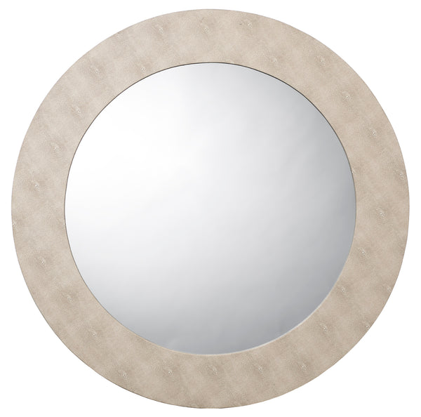 Chester Shagreen Round Mirror, Ivory