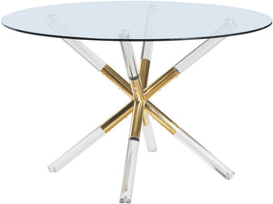 Erick Dining Table In Acrylic/Gold