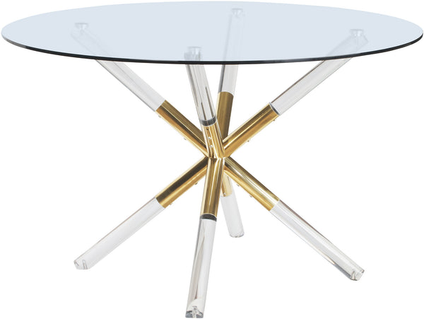 Erick Dining Table In Acrylic/Gold