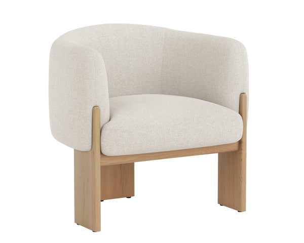 TRINE LOUNGE CHAIR - RUSTIC OAK - DOVE CREAM