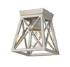 Trestle 1 Light Flush Mount in Antique Silver Finish