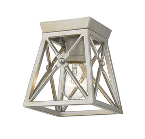 Trestle 1 Light Flush Mount in Antique Silver Finish