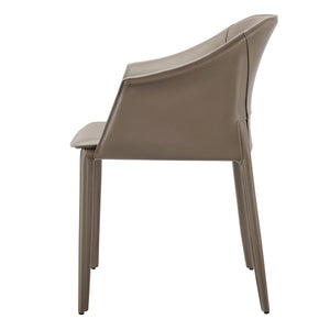 Callie Recycled Leather Dining Arm Chair, Light Mocha