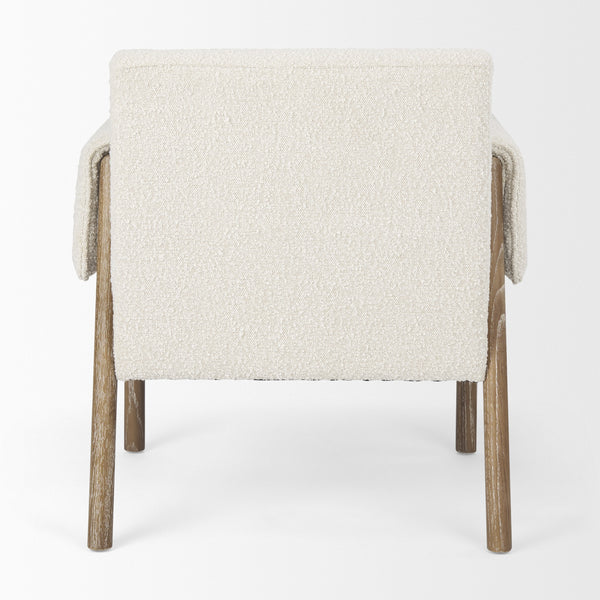 Ashton Cream Boucle Fabric w/ Brown Wood Accent Chair